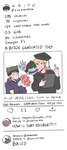 anthro female graduation graduation_cap group humor male profanity text kbondoxxa bandai_namco digimon digimon_survive twitter dracmon_(survive) falcomon_(survive) kaito_shinonome lopmon_(survive) miu_shinonome digimon_(species) dracmon falcomon human humanoid lopmon mammal english_text hi_res