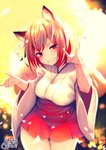 asian_clothing blonde_hair blush breasts clothing east_asian_clothing female fox_shadow_puppet gesture hair hand_gesture japanese_clothing looking_at_viewer red_eyes smile solo chita_(ketchup) animal_humanoid canid canid_humanoid humanoid mammal mammal_humanoid 2018 hi_res