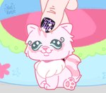 ambiguous_gender duo feral fingernails fluffy fur micro nails pawpads pink_body pink_fur tail toy nullkunstt hasbro littlest_pet_shop lps_460 domestic_cat felid feline felis human mammal persian_cat hi_res