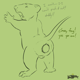 balls dialogue feral genitals homophobic_slur implied_incest male male_penetrated object_in_ass penetration pushing_out slur text toony ratkingofteeth mammal murid murine rat rodent 1:1 english_text hi_res monochrome
