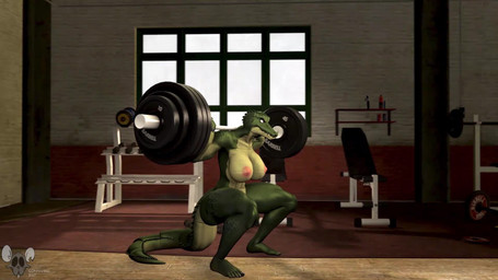 anthro breasts claws clothed clothing countershading exercise female green_body green_scales gym inside muscular muscular_anthro muscular_female nipples non-mammal_breasts purple_eyes scales solo tail text toe_claws topless topless_female underwear weightlifting weights window workout connivingrat petruz_(modeler) crocodile_(petruz) crocodile crocodilian reptile scalie 16:9 2020 3d_(artwork) 3d_animation animated artist_name digital_media_(artwork) hi_res high_framerate loop no_sound short_playtime source_filmmaker_(artwork) video watermark widescreen