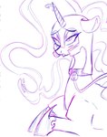 ambiguous_gender armor blush blush_lines clothing collar eyelashes eyeshadow feral footwear hair headgear helmet hooves horn leash looking_pleasured makeup solo tongue tongue_out raljoy mythology equid equine horse mammal mythological_creature mythological_equine pony unicorn 2023 hi_res