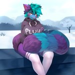 1:1 2022 ailurid anthro big_breasts big_tail biped blue_hair breasts clothed clothing english_text female fluffy fluffy_tail footwear fully_clothed hair hi_res hoodie inner_ear_fluff legwear long_socks mammal multicolored_clothing multicolored_footwear multicolored_legwear multicolored_socks multicolored_thigh_highs multicolored_thigh_socks outside pattern_clothing pattern_footwear pattern_legwear pattern_socks pattern_thigh_highs pattern_thigh_socks plum_the_red_panda purple_inner_ear_fluff red_panda sitting smile socks solo striped_clothing striped_footwear striped_legwear striped_socks striped_thigh_highs striped_thigh_socks stripes tail talilly text text_on_clothing text_on_hoodie text_on_topwear thigh_highs thigh_socks topwear tuft two_tone_clothing two_tone_footwear two_tone_legwear two_tone_socks two_tone_thigh_highs two_tone_thigh_socks white_clothing white_footwear white_legwear white_socks white_thigh_highs white_thigh_socks yellow_eyes