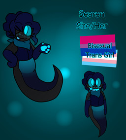 anthro bisexual_pride_colors black_body black_tail blue_body blue_clothing blue_hair blue_pawpads blue_tongue clothing freckles glowing glowing_pawpads hair lgbt_pride looking_at_viewer multicolored_body one_eye_closed open_mouth pawpads paws pride_colors pronouns smile solo split_form tail text tongue transgender_pride_colors two_tone_body two_tone_tail apollysabyss searen_(apollysabyss) aquatic merfolk siren 2019 character_name english_text model_sheet trans_(lore) trans_woman_(lore)