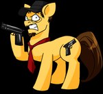 angry beard eyewear facial_hair feral glasses gun male ponification ranged_weapon solo weapon alex_heberling hasbro my_little_pony nostalgia_critic equid equine horse mammal pony 2011 alpha_channel dated hi_res