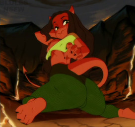 4_toes anthro areola barefoot breasts brown_hair exposed_breasts feet female hair horn looking_at_viewer solo tail toes blulesnsfw arzette:_the_jewel_of_faramore zazie demon reptile scalie 2025 2d_animation animated no_sound short_playtime video