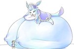 anthro big_breasts bodily_fluids breasts duo eeveelution erect_nipples extreme_size_difference female generation_4_pokemon glaceon holowear_(pokemon) huge_breasts human hyper hyper_breasts immobile interspecies lactating male male/female mammal nintendo nipples pokemon pokemon_(species) pokemon_unite pokephilia size_difference size_transformation tapirclip transformation tuxedo_style_glaceon volo_(pokemon)