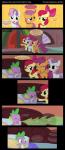 2012 absurd_res anthro apple_bloom_(mlp) comic cutie_mark_crusaders_(mlp) dialogue diegotan dragon earth_pony english_text equid equine feathered_wings feathers female feral fire flower friendship_is_magic group hair hasbro hi_res hooves horn horse male mammal mane medallion my_little_pony mythological_creature mythological_equine mythological_scalie mythology orange_body orange_feathers outside pegasus plant pony quadruped scalie scootaloo_(mlp) sky spike_(mlp) sweetie_belle_(mlp) tail text tree unicorn url wings wood young young_anthro young_feral