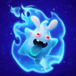 ambiguous_gender blue_background blue_fire blue_tongue buckteeth colored_fire constellation cosmic_background featureless_crotch featureless_limbs fire light long_ears looking_at_viewer magic narrowed_eyes noseless nude_ambiguous open_mouth open_smile red_eyes simple_background smile smiling_at_viewer solo space space_background squint tan_eyelids tan_inner_ear teeth tongue tongue_out gael_chauvet mario_bros mario_plus_rabbids_sparks_of_hope nintendo raving_rabbids rayman_(series) ubisoft ethering spark_(mario_plus_rabbids) 1:1 2022 3d_(artwork) absurd_res colored crossover digital_media_(artwork) english_description full-length_portrait hi_res lighting official_art portrait shaded