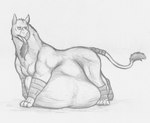 almost_fully_inside ambiguous_gender beak belly big_belly duo feral feral_pred looking_back male male_pred oral_vore partially_inside swallowing tail tail_wraps vore wraps thatgryphonguy mythology grayffo avian gryphon mythological_avian mythological_creature monochrome traditional_media_(artwork)