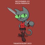 1:1 2023 :3 anthro belt_buckle biped boots breast_outline chibi clothing crossover daystone domestic_cat ear_piercing featureless_hands felid feline felis female footwear fur fusion green_eyes green_sclera grey_body grey_fur hi_res holding_melee_weapon holding_object holding_sword holding_weapon kocia_pierdocia mammal melee_weapon neco-arc notched_ear piercing red_clothing red_shirt red_topwear shirt signature simple_background solo sword theartofsilent topwear tsukihime type-moon weapon