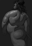 anthro belly big_belly big_butt butt casual_nudity eyebrows grey_background hair male mouth_closed musclegut muscular muscular_anthro muscular_male nude overweight overweight_anthro overweight_male rear_view simple_background snout solo standing tail thick_thighs three-quarter_view chubby-shark prince_(chubby-shark) felid lion mammal pantherine 2023 digital_media_(artwork) digital_painting_(artwork) greyscale monochrome portrait shaded soft_shading three-quarter_portrait