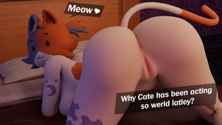 anthro anus bed bedroom big_butt breasts butt butt_focus cat_tail dialogue female furniture genitals hair looking_at_viewer looking_back lying nude nude_anthro nude_female on_front out_of_frame pillow ponytail smile smiling_at_viewer solo speech_bubble tattoo text thick_thighs vulva ogtamarindo shachath3d_(modeler) epic_games fortnite cate_meowdy calico_cat domestic_cat felid feline felis mammal 16:9 3d_(artwork) 4k absurd_res digital_media_(artwork) english_text hi_res widescreen