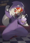 ambiguous_gender anthro beverage clothed clothing container cup drinking drinking_straw eyelashes feet fingers food fur furniture hair holding_object inside kneeling looking_at_viewer mascot milkshake onesie open_mouth purple_onesie red_eyes shadow smile solo teeth text text_on_container tongue tongue_out white_body white_fur inkune grimace_shake mcdonald's nintendo pokemon grimace_(mcdonald's) cinderace generation_8_pokemon lagomorph mammal pokemon_(species) absurd_res digital_media_(artwork) english_text hi_res meme shaded