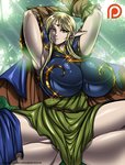 big_breasts blonde_hair breasts clothed clothing female hair huge_breasts humanoid_pointy_ears looking_at_viewer not_furry pointy_ears solo osmar-shotgun record_of_lodoss_war deedlit elf humanoid absurd_res hi_res