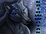 abstract_background anthro blue_eyes circuit glowing glowing_eyes hair long_hair male simple_background solo rukis kajowwojak_(character) canid canine canis mammal wolf 2012 4:3 bust_portrait portrait