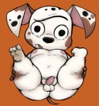 anthro balls belly big_butt butt confusion derp_eyes feet genitals legs_up male moobs navel nipples penis presenting shota slightly_chubby solo young filthyopossum 101_dalmatian_street 101_dalmatians disney diesel_(101_dalmatians) canid canine canis dalmatian domestic_dog mammal hi_res