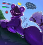 anthro arzy_parzy background_character bear big_breasts big_butt breast_squish breasts butt camille_(fortnite) epic_games female fortnite glowing glowing_eyes group hi_res lying mammal murid murine on_front rat raven_team_leader rodent small_waist solo_focus squish sunspot_(fortnite) thick_thighs trio ursine