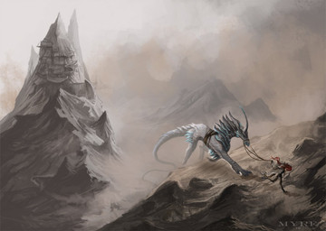 anthro duo female feral hair landscape long_hair mount quadruped red_hair running size_difference tail alectorfencer myre varug 2010
