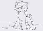 bodily_fluids cum ejaculation eyewear feral genital_fluids glasses grinding male masturbation pillow pillow_humping solo sweat snowstormbat hasbro my_little_pony equid equine horse mammal pony hi_res sketch