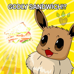 ambiguous_gender feral food male sandwich_(food) text shicken_sugget64 nintendo pokemon sml_(youtube) marvin_(sml) eevee generation_1_pokemon pokemon_(species) 1:1 english_text hi_res
