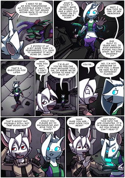 5_fingers anthro biped blue_eyes clothed clothing dialogue dialogue_box duo female fingers fur hair male open_mouth red_eyes speech_bubble tail text white_body white_fur white_hair kitfox-crimson in_our_shadow marble_(kitfox-crimson) seed_(kitfox-crimson) mammal murid murine rat rodent sciurid tree_squirrel 2025 absurd_res colored comic english_text hi_res