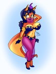 belly_dancer breasts cleavage clothed clothing female nipple_outline pose see solo thick_thighs translucent wide_hips minxydoodle sly_cooper_(series) sony_corporation sony_interactive_entertainment sucker_punch_productions carmelita_fox canid canine fox mammal 3:4 hi_res