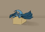 box cardboard cardboard_box claws container feral male simple_background solo tail tongue tongue_out wings hc_hybriddave mythology lemy dragon mythological_creature mythological_scalie reptile scalie absurd_res hi_res