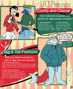 anthro balls barefoot beak beret black_hair blue_beak blue_body blue_clothing blue_hoodie blue_topwear bottomless bottomless_male brand_parody catalog christmas_clothing clothed clothing darkened_genitalia darkened_penis dialogue duo eyebrow_piercing eyebrow_ring eyebrows facial_piercing fangs feathers feet fin flaccid foreskin furgonomics genitals golf_club green_beret green_clothing green_sweater green_topwear hair half-erect hand_in_pocket hat headgear headwear holding_golf_club holding_object holidays hoodie humanoid_genitalia humanoid_penis magazine_page male male/male non-mammal_balls non-mammal_hair orange_eyebrows page_number penis penis_grab piercing pockets price price_listing pubes questioning red_clothing red_sweater red_topwear ring_piercing slightly_chubby slightly_chubby_male slim_male solo speech_bubble standing sweater tail tail_clothing tail_feathers tail_fin tail_warmer talking_to_artist tartan_headwear teeth text topwear turtleneck white_body secretgull christmas jcpenney gus_skwarek jace_wayne shane_stocks aquatic avian bird corvid fish gull jay_(bird) lari larid new_world_jay oscine passerine scrub_jay shark 2024 digital_drawing_(artwork) digital_media_(artwork) english_text hi_res