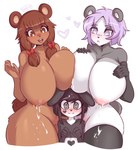 age_difference anthro big_breasts black_body black_fur blush bodily_fluids breast_squish breasts breasts_frottage brown_body brown_eyes brown_fur female female/female flat_chested fur genitals group heart_symbol huge_breasts lactating larger_female milk nipples nude older_female open_mouth pink_nipples purple_eyes pussy simple_background size_difference smaller_female squish thick_thighs white_background white_body white_fur wide_hips luxurias beau_(luxurias) ken_ashcorp kenny_(kenashcorp) bear brown_bear giant_panda mammal ursine 2019 absurd_res hi_res