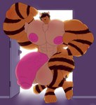 big_muscles big_nipples big_penis genitals huge_muscles huge_penis hyper hyper_muscles male manly muscular nipples penis smug solo kindbunny20mx cornelious_raidon domestic_cat felid feline felis mammal tabby_cat absurd_res hi_res