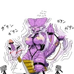 ball_gag bdsm bondage bound breasts camera cum dragon female gag lunastra monster_hunter nipples plain_background purple_body sex_toy solo tail_bondage unknown_artist vibrator video_games white_background wings wooden_horse
Rating: Explicit
Score: 2
User: Darkcrest
Date: May 26, 2011