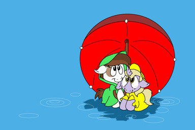blonde_hair brown_hair clothing coat duo ears_down eye_markings female feral green_clothing green_jacket green_topwear hair happy hat headgear headwear horn jacket looking_up male markings pivoted_ears puddle raincoat raining short_tail simple_background smile tail topwear umbrella yellow_clothing yellow_eyes yellow_hat yellow_headwear yellow_jacket_(clothing) yellow_topwear young rhjunior friendship_is_magic hasbro my_little_pony mythology dinky_hooves_(mlp) pipsqueak_(mlp) earth_pony equid equine horse mammal mythological_creature mythological_equine pony unicorn 3:2 hi_res