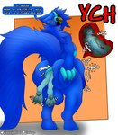 3_toes 4_fingers abdominal_bulge anal anal_vore anthro anthro_pred anthro_prey anus balls belly belly_overhang big_balls big_belly big_breasts big_butt big_feet blue_body blue_eyes blue_fur blue_hair bodily_fluids breasts butt butt_grab butt_squish claws curled_up cybernetics dialogue digestion_noises duo fatal_vore feet female fingers fluffy fur genitals grin grinning_at_viewer hair hand_on_butt huge_belly huge_butt hyper hyper_belly hyper_butt hyper_genitalia imminent_death inner_ear_fluff internal intersex intersex/male intersex_pred long_tail looking_at_viewer looking_back looking_pleasured machine male male_prey nipples nude onomatopoeia organs protogen_visor rumbling_stomach simple_background size_difference smile sound_effects spread_anus spreading squish standing stomach stomach_acid struggling struggling_prey tail teasing teasing_viewer teasing_with_butt text toes tuft vore yellow_eyes sokoyo_owo starry_(sokoyo_owo) ych_(character) animal_humanoid canid canine cyborg humanoid mammal mammal_humanoid protogen english_text hi_res