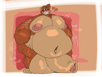 anthro balls belly big_balls big_belly big_breasts big_penis blush breasts brown_body brown_fur erection foreskin fur genitals hair heart_symbol huge_balls huge_penis humanoid_genitalia humanoid_penis hyper hyper_balls hyper_genitalia hyper_penis looking_at_viewer male moobs nipples nude overweight pecs penis simple_background smile solo teeth ramsacked donkey_kong_(series) nintendo donkey_kong_(character) ape gorilla haplorhine mammal primate hi_res
