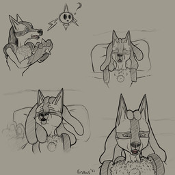 ambiguous_gender anthro begging bodily_fluids duo expressions feral needy sweat furvilous nintendo pokemon generation_4_pokemon lucario normal_rotom pokemon_(species) rotom 1:1 hi_res