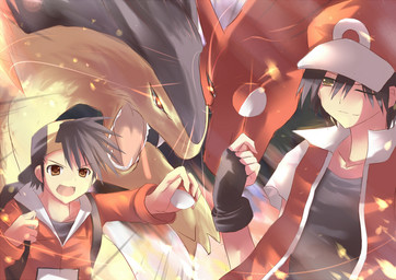 5_fingers ambiguous_gender backpack backwards_baseball_cap backwards_hat baseball_cap black_hair brown_eyes clothed clothing fingerless_gloves fingers fire fur gloves grey_body grey_fur group hair handwear hat headgear headwear holding_object holding_pokeball humanoid_hands jacket male membrane_(anatomy) membranous_wings one_eye_closed open_mouth open_smile pokeball red_body red_eyes red_skin shirt short_hair smile standard_pokeball tan_body tan_skin teeth topwear wings wink cloverworkshop mythology nintendo pokemon charizard dragon generation_1_pokemon generation_2_pokemon mythological_creature mythological_scalie pokemon_(species) scalie typhlosion