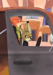 anthro brown_body brown_eyes brown_fur clothed clothing countershading duo frown fur green_eyes male medium_truck red_body red_fur tan_body tan_countershading truck van vehicle conditional_dnp giftheck disney zootopia finnick_(zootopia) nick_wilde canid canine fennec_fox fox mammal red_fox true_fox absurd_res hi_res