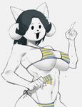 anthro big_breasts breasts clothing female hair solo swimwear temmie_flakes white_body 3m_0l third-party_edit undertale undertale_(series) temmie_(undertale) mammal tem