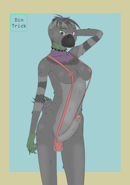 5_fingers anthro areola ball_camel_toe balls beak big_penis black_beak black_hair bodily_fluids breasts cleavage clothed clothing collar cum curved_penis erection fingers genital_fluids genitals glans grey_balls grey_body grey_eyes grey_penis gynomorph hair intersex looking_at_viewer nails navel one-piece_swimsuit penis pink_areola pink_glans precum pupils skinny skinny_gynomorph skinny_intersex sling_bikini solo swimwear vein dintrick avian bird columbid pigeon absurd_res hi_res