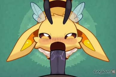all_fours arthropod_abdomen big_penis blush butt duo ears_down fellatio feral feral_penetrated first_person_view fur genitals grass high-angle_view looking_at_viewer male oral orange_body orange_fur penetration penile penis pivoted_ears plant sex shortstack tail thick_tail englam nintendo pokemon arthropod bee eevee generation_1_pokemon hymenopteran insect pokemon_(species) 2d_animation animated motion_tweening short_playtime sound video