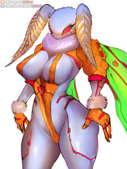 antennae_(anatomy) anthro big_breasts breasts cleavage clothed clothing curvy_figure cyberpunk female fingers gloves handwear hourglass_figure nipple_outline non-mammal_breasts patreon_logo red_eyes simple_background skimpy solo standing subscribestar_logo text thick_thighs tight_clothing white_background white_body wide_hipped_anthro wide_hipped_female wide_hips wings girlsay patreon subscribestar arthropod insect lepidopteran moth 3:4 digital_media_(artwork) hi_res portrait three-quarter_portrait url