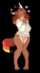 ahoge anthro big_butt black_sclera blush bottomless breasts butt clothed clothing digitigrade embers female fire flower fur genitals hair long_hair looking_at_viewer open_mouth plant pussy simple_background small_breasts smile solo sweater topwear cosmicminerals larroqm caradhina canid canine canis fox hybrid mammal wolf 2018 alpha_channel digital_media_(artwork) hi_res