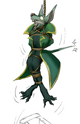 bdsm bondage bound clothed clothing dkdjd execution forced fully_clothed hanged male league_of_legends riot_games tencent twitch_(lol) mammal mouse murid murine rodent hi_res
