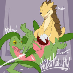 ambiguous_gender anal anal_penetration balls bodily_fluids cum cum_on_ground cum_while_penetrated cumshot dildo dildo_in_ass dildo_insertion drooling duo ejaculation erection genital_fluids genitals male male/ambiguous male_penetrated nude object_in_ass open_mouth orgasm penetration penis reaching reaching_towards_another saliva sex sex_toy sex_toy_in_ass sex_toy_insertion simple_background spiral spiral_eyes toying_partner argon_vile monster_mind nintendo pokemon generation_1_pokemon generation_3_pokemon grovyle mammal pokemon_(species) reptile sandslash scalie 1:1 aliasing digital_media_(artwork) hi_res