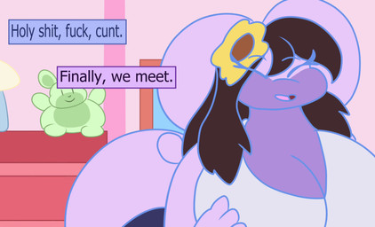 anthro big_butt butt duo female male overweight overweight_female profanity speech_bubble sound_warning startlin nintendo pokemon rangugamer rangu_(rangugamer) generation_6_pokemon goodra human mammal mollusk pokemon_(species) scalie 2d_animation absurd_res animated hi_res meme short_playtime sound video