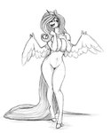 anthro big_breasts breasts female genitals hooves horn looking_aside navel nude pussy simple_background solo spread_wings unguligrade white_background wings snickerlewdles hasbro my_little_pony mythology gingersnaps_(oc) equid equine mammal mythological_creature mythological_equine winged_unicorn graphite_(artwork) hi_res sketch traditional_media_(artwork)