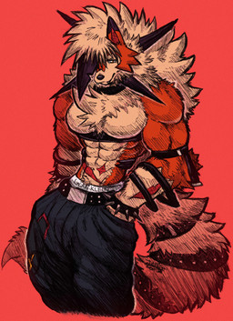 abs accessory amber_eyes anthro arm_tuft athletic athletic_male barazoku belly_tuft belt belt_buckle biceps big_pants biped black_clothing black_sclera blep body_hair bottomwear bracelet buckle bulge chest_tuft claws clothed clothing collar countershade_fur countershade_torso countershading denim denim_bottomwear denim_clothing dipstick_ears dog_tags ear_markings elbow_tuft electronics fangs first_person_view fluffy fluffy_body fur hair hand_in_pocket harness ink jewelry looking_away male male_anthro markings multicolored_body multicolored_ears multicolored_fur multicolored_hair muscle_tone muscular muscular_anthro muscular_arms muscular_male navel neck_tuft one_eye_obstructed orange_background pants pecs pockets pose scar selfie shirtless_anthro shirtless_male shoulder_tuft simple_background smile solo spiked_belt spiked_bracelet spiked_collar spikes spiky_hair standing tail tail_tuft tan_background tan_body teeth tight_clothing tongue tongue_out topless triceps tuft two_tone_body two_tone_fur white_body white_fur white_hair yellow_body yellow_eyes yellow_fur jwbash game_freak nintendo pokemon kyoto_rex canid canine dusk_lycanroc generation_1_pokemon generation_3_pokemon generation_7_pokemon gengar legendary_pokemon lycanroc mammal pokemon_(species) rayquaza shiny_pokemon spike_(disambiguation) 2026 absurd_res graphite_(artwork) hatching_(art) hi_res pinup shaded sketch traditional_media_(artwork)