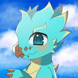 ambiguous_gender back_spikes big_eyes blue_body blue_eyes chibi claws feral looking_at_viewer sky solo spikes spikes_(anatomy) yellow_body guhai0709 dragon_mania_legends mythology agave_dragon_(dragon_mania) dragon mythological_creature mythological_scalie scalie 1:1 hi_res