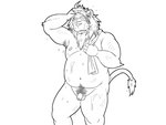 anthro balls belly flaccid foreskin genitals humanoid_genitalia humanoid_hands humanoid_penis kemono male moobs navel nipples overweight overweight_anthro overweight_male penis simple_background solo towel wet white_background oogamikennta third-party_edit felid lion mammal pantherine 2017 4:3 censor_removal_edit monochrome